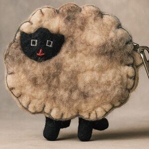 NWOT Wool Change Purse Wallet 5x6